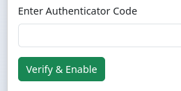 Input field for entering the 6-digit 2FA verification code